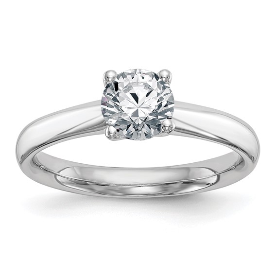 14k White Gold 1 carat (6.50 mm) 4-Prong Round Solitaire Engagement Ring Mounting