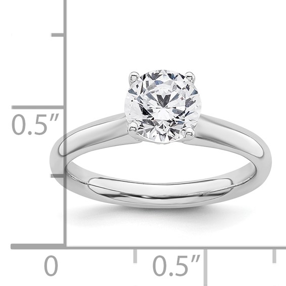 14k White Gold 1.25 carat (7.00 mm) 4-Prong Round Solitaire Engagement Ring Mounting