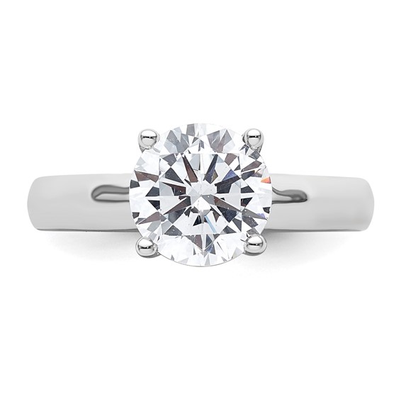 14k White Gold 2 carat (8.20 mm) 4-Prong Round Solitaire Engagement Ring Mounting