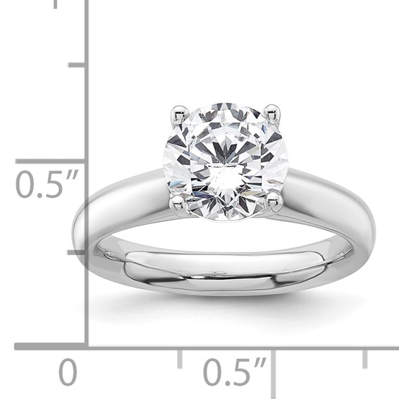 14k White Gold 2 carat (8.20 mm) 4-Prong Round Solitaire Engagement Ring Mounting