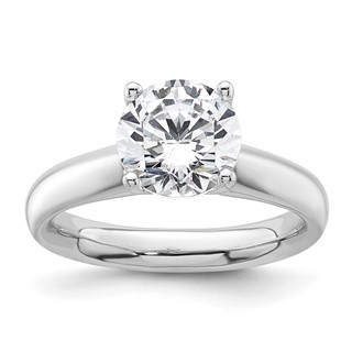 14k White Gold 2 carat (8.20 mm) 4-Prong Round Solitaire Engagement Ring Mounting