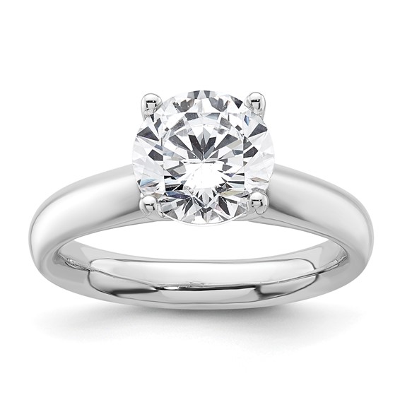 14k White Gold 2 carat (8.20 mm) 4-Prong Round Solitaire Engagement Ring Mounting