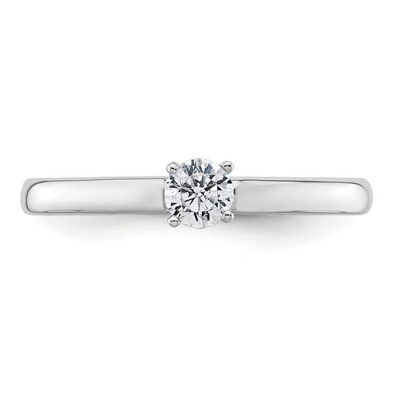 14k White Gold 1/4 carat (4.10 mm) 4-Prong Round Solitaire Engagement Ring Mounting