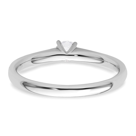 14k White Gold 1/4 carat (4.10 mm) 4-Prong Round Solitaire Engagement Ring Mounting