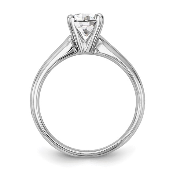 14k White Gold 1 carat (6.50 mm) 4-Prong Round Solitaire Engagement Ring Mounting