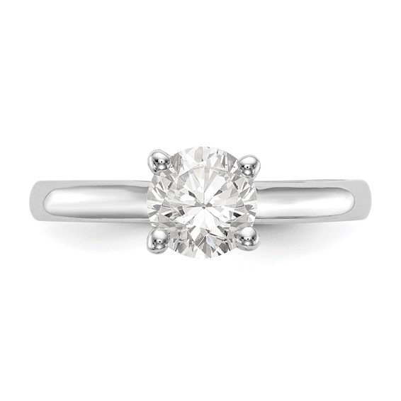 14k White Gold 1 carat (6.50 mm) 4-Prong Round Solitaire Engagement Ring Mounting