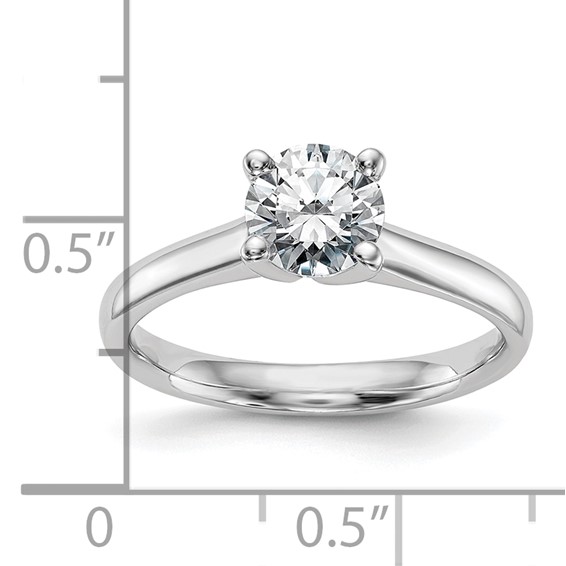 14k White Gold 1 carat (6.50 mm) 4-Prong Round Solitaire Engagement Ring Mounting
