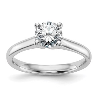 14k White Gold 1 carat (6.50 mm) 4-Prong Round Solitaire Engagement Ring Mounting