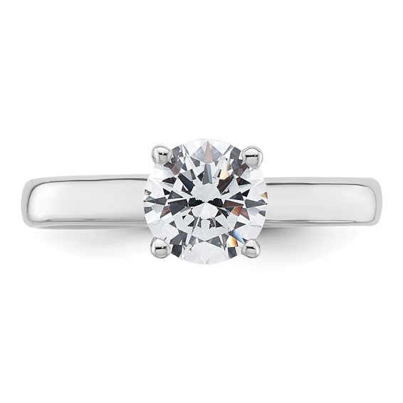 14k White Gold 1.25 carat (7.00 mm) 4-Prong Round Solitaire Engagement Ring Mounting
