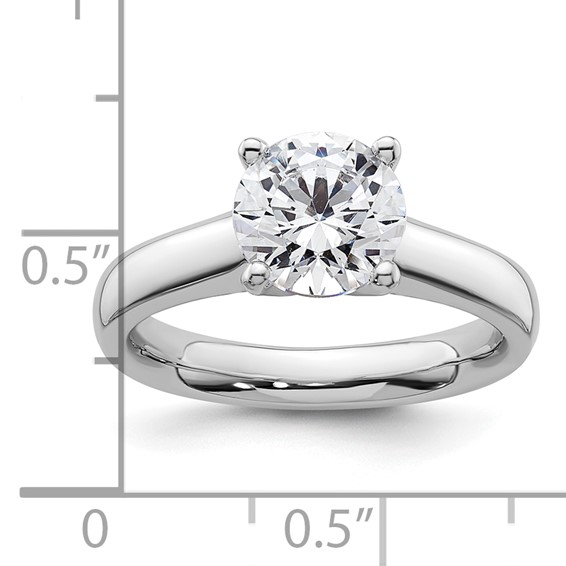 14k White Gold 2 carat (8.20 mm) 4-Prong Round Solitaire Engagement Ring Mounting