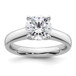 14k White Gold 2 carat (8.20 mm) 4-Prong Round Solitaire Engagement Ring Mounting