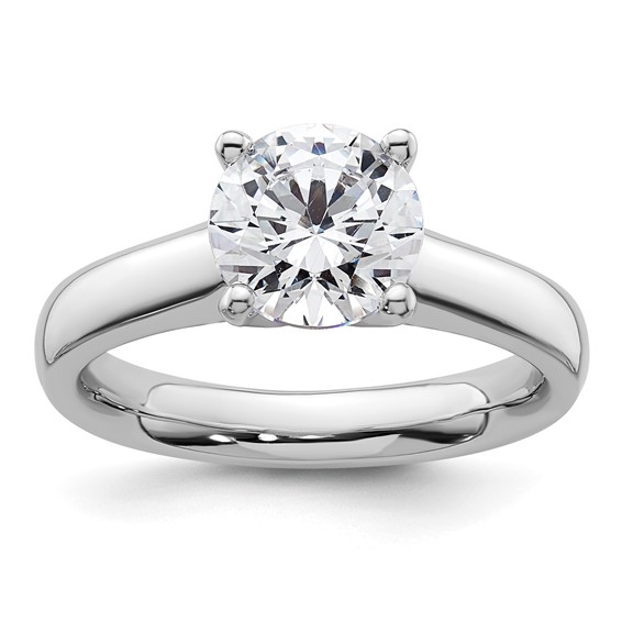 14k White Gold 2 carat (8.20 mm) 4-Prong Round Solitaire Engagement Ring Mounting