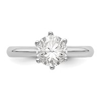 14K White Gold Six-Prong 1 Carat Center Round Solitaire Engagement Ring Mounting view 3