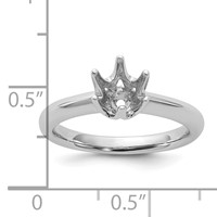 14K White Gold Six-Prong 1 Carat Center Round Solitaire Engagement Ring Mounting view 4
