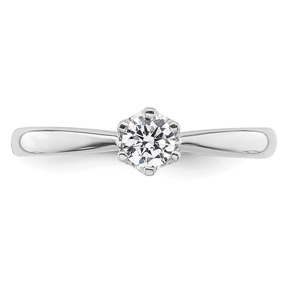 14k White Gold 1/4 carat (4.10 mm) 6-Prong Round Solitaire Engagement Ring Mounting