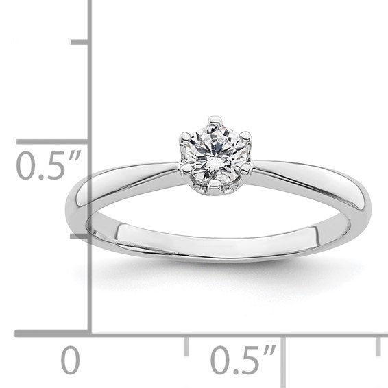 14k White Gold 1/4 carat (4.10 mm) 6-Prong Round Solitaire Engagement Ring Mounting