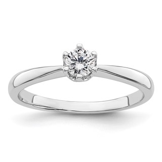 14k White Gold 1/4 carat (4.10 mm) 6-Prong Round Solitaire Engagement Ring Mounting