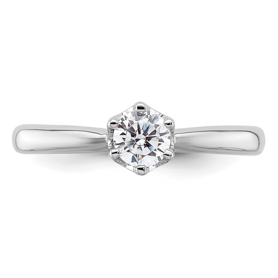 14k White Gold 1/3 carat (4.50 mm) 6-Prong Round Solitaire Engagement Ring Mounting