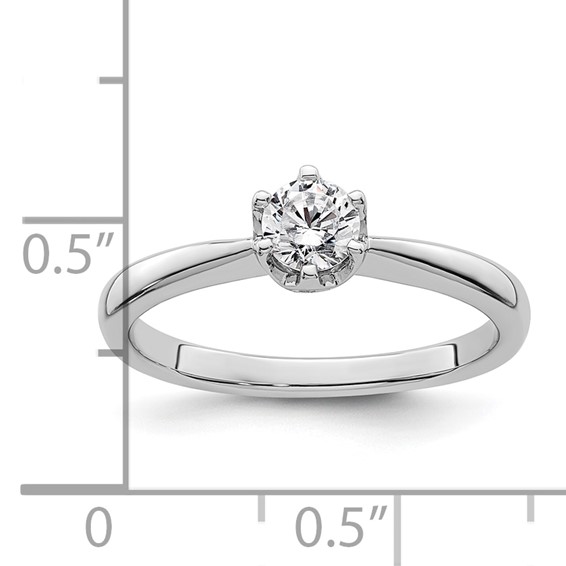 14k White Gold 1/3 carat (4.50 mm) 6-Prong Round Solitaire Engagement Ring Mounting
