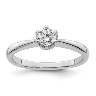 14k White Gold 1/3 carat (4.50 mm) 6-Prong Round Solitaire Engagement Ring Mounting