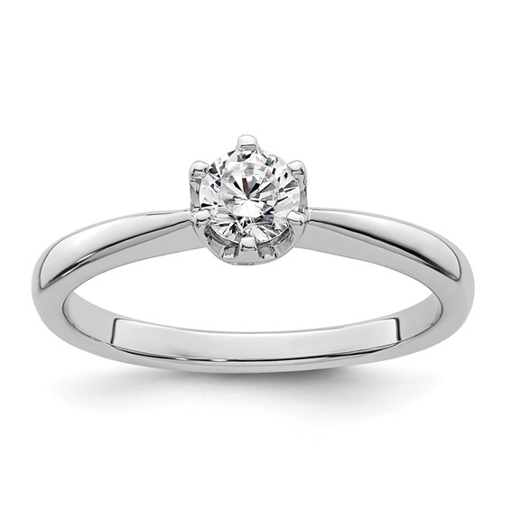 14k White Gold 1/3 carat (4.50 mm) 6-Prong Round Solitaire Engagement Ring Mounting
