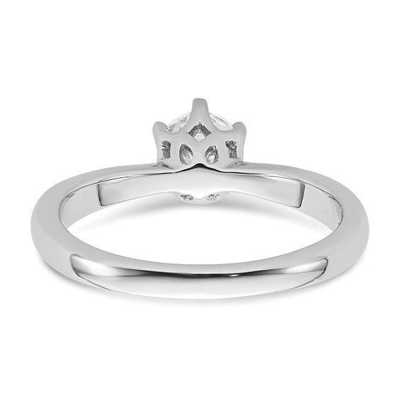 14k White Gold 1/2 carat (5.20 mm) 6-Prong Round Solitaire Engagement Ring Mounting