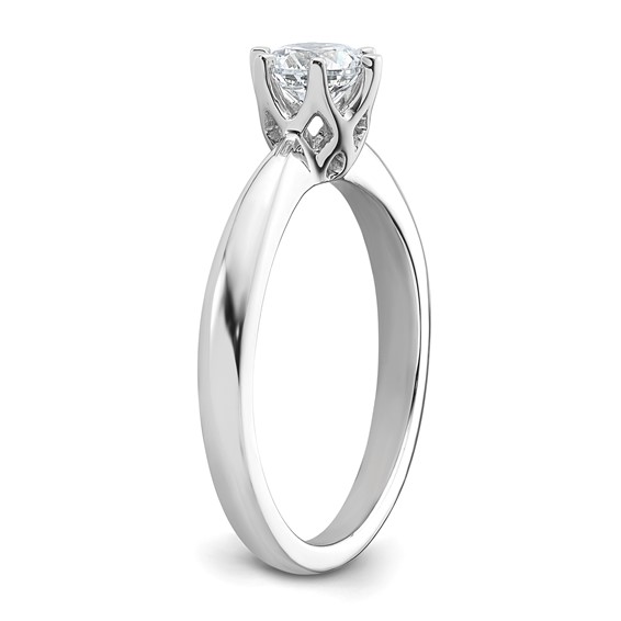 14k White Gold 1/2 carat (5.20 mm) 6-Prong Round Solitaire Engagement Ring Mounting