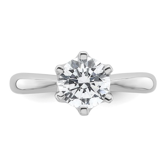 14k White Gold 1.5 carat (7.50 mm) 6-Prong Round Solitaire Engagement Ring Mounting