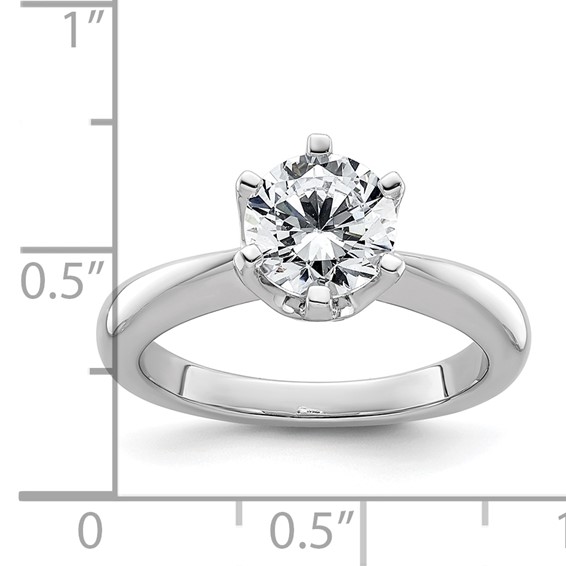 14k White Gold 1.5 carat (7.50 mm) 6-Prong Round Solitaire Engagement Ring Mounting