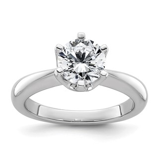 14k White Gold 1.5 carat (7.50 mm) 6-Prong Round Solitaire Engagement Ring Mounting