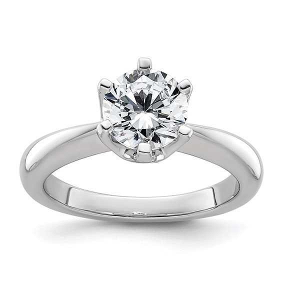 14k White Gold 1.5 carat (7.50 mm) 6-Prong Round Solitaire Engagement Ring Mounting