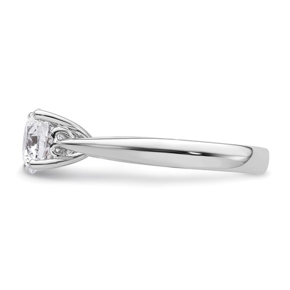 14k White Gold 1.5 carat (7.50 mm) 4-Prong with Heart Round Solitaire Engagement Ring Mounting