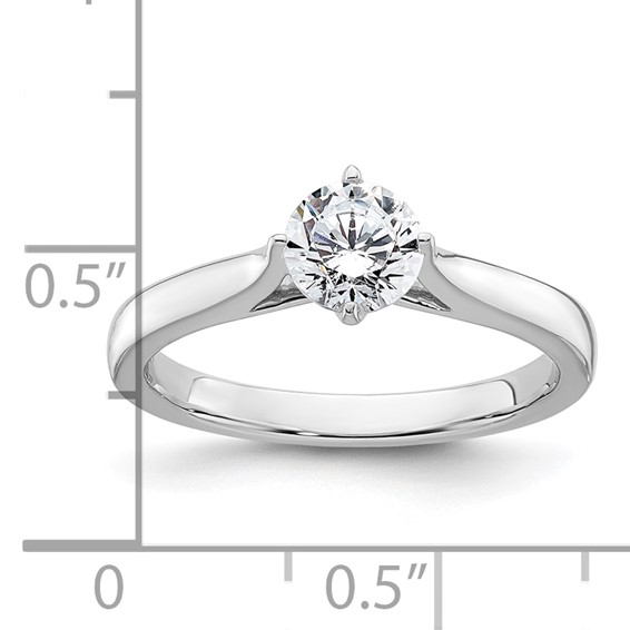 14k White Gold 3/4 carat (5.80 mm) 4-Prong Round Solitaire Engagement Ring Mounting