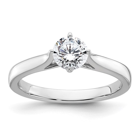 14k White Gold 3/4 carat (5.80 mm) 4-Prong Round Solitaire Engagement Ring Mounting