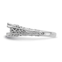 14K White Gold Round Solitaire 0.62 Carat Center Vintage Engagement Ring Mounting view 3