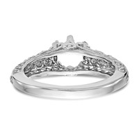 14K White Gold Round Solitaire 0.62 Carat Center Vintage Engagement Ring Mounting view 5