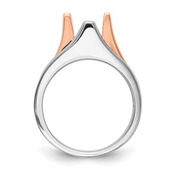 14k Two-tone 1 carat (6.50 mm) 4-Prong Round Solitaire Engagement Ring Mounting