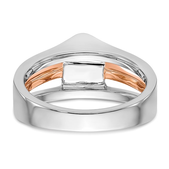 14k Two-tone 1 carat (6.50 mm) 4-Prong Round Solitaire Engagement Ring Mounting