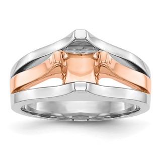 14k Two-tone 1 carat (6.50 mm) 4-Prong Round Solitaire Engagement Ring Mounting