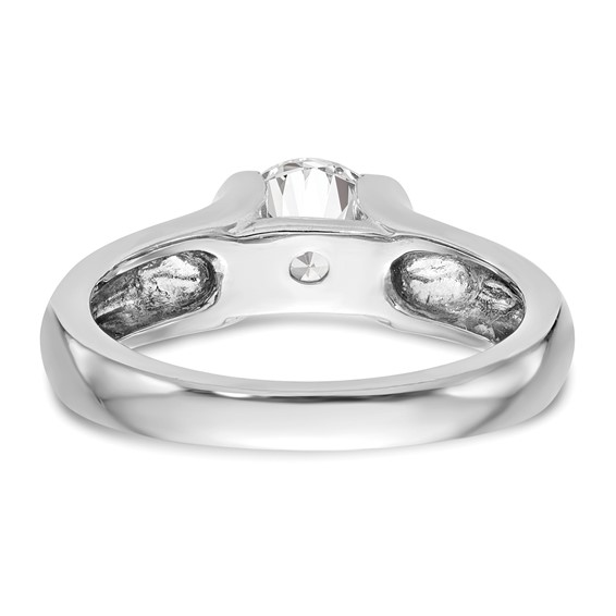 14k White Gold 3/4 carat (5.80 mm) Half-Bezel Round Solitaire Engagement Ring Mounting