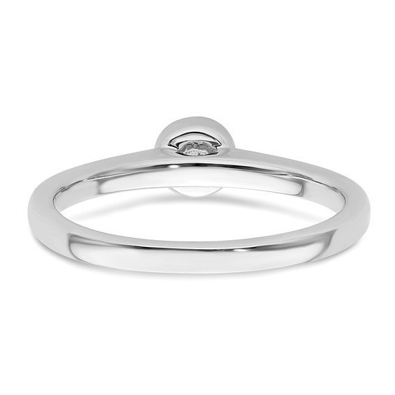 14k White Gold 1/4 carat (4.10 mm) Bezel Round Solitaire Engagement Ring Mounting