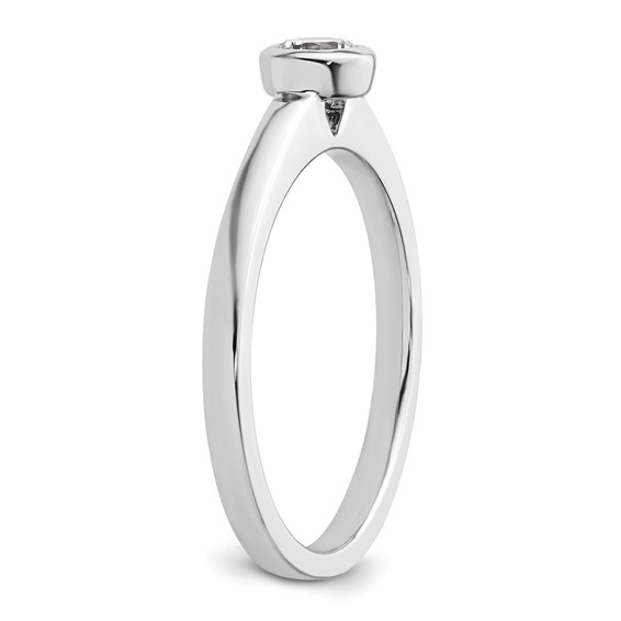 14k White Gold 1/4 carat (4.10 mm) Bezel Round Solitaire Engagement Ring Mounting