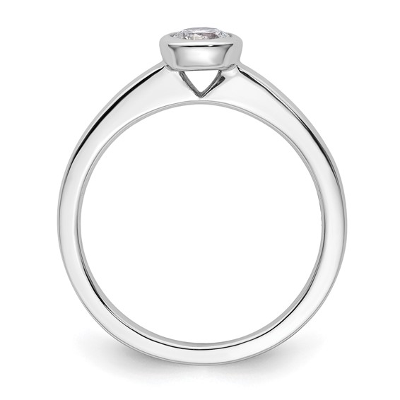 14k White Gold 1/3 carat (4.50 mm) Bezel Round Solitaire Engagement Ring Mounting