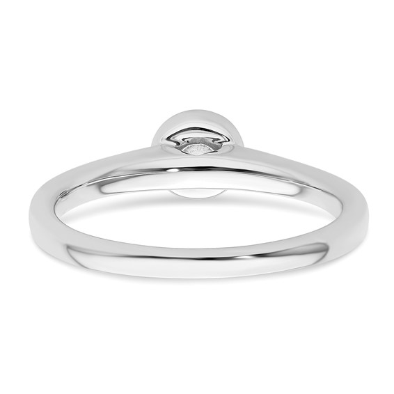 14k White Gold 1/3 carat (4.50 mm) Bezel Round Solitaire Engagement Ring Mounting