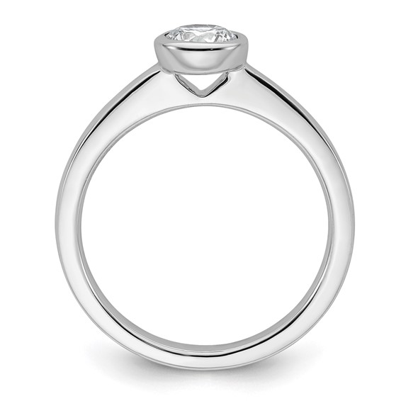 14k White Gold 1/2 carat (5.20 mm) Bezel Round Solitaire Engagement Ring Mounting