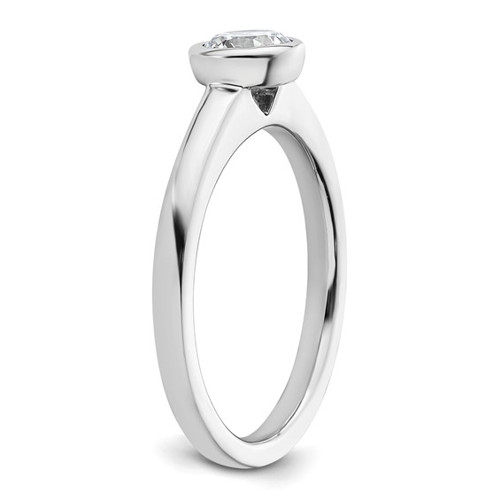 14k White Gold 1/2 carat (5.20 mm) Bezel Round Solitaire Engagement Ring Mounting