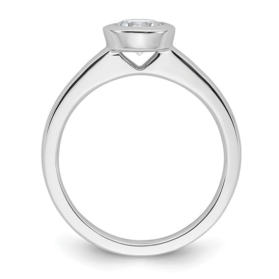 14k White Gold 3/4 carat (5.80 mm) Bezel Round Solitaire Engagement Ring Mounting