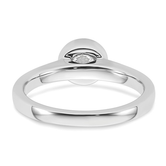 14k White Gold 3/4 carat (5.80 mm) Bezel Round Solitaire Engagement Ring Mounting