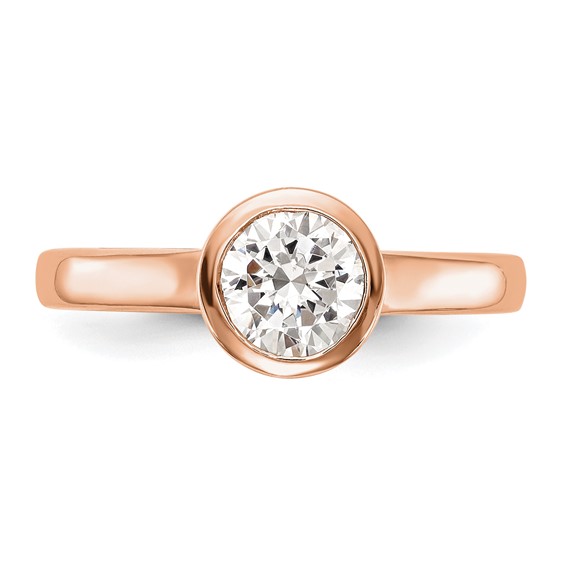 14kr Round Bezel Solitaire Engagement Ring Mounting