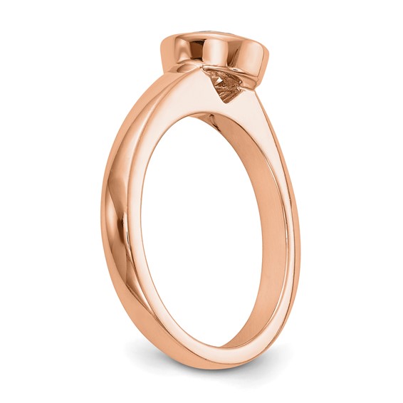 14kr Round Bezel Solitaire Engagement Ring Mounting